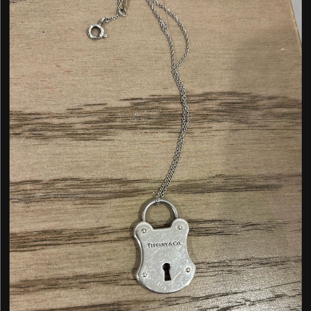 Tiffany & Co. Silver Padlock Pendant Necklace - Picture 2 of 2